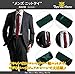 Tigre Amore Men's Skinny Knit Tie Border Patterned Navy Blue Lightblue