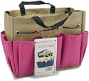 Allary Project Tote 9-1/2 Inch by 8-1/2 Inch by 5 Inch, Pink/Chocolate