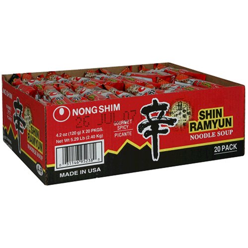 Nong Shim Shin Noodle Ramyun, Gourmet Spicy Picante, 4.2-Ounce Packages, 40-Count (Pack of 2)