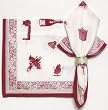 Durable Hand Woven 100% Cotton Silk Screen Print Wine and Grapes Napkins 22x22 Inches Set of 12