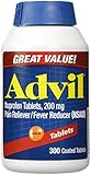 Advil Tablets ( Ibuprofen ), 200 mg, 300 Coated Tablets