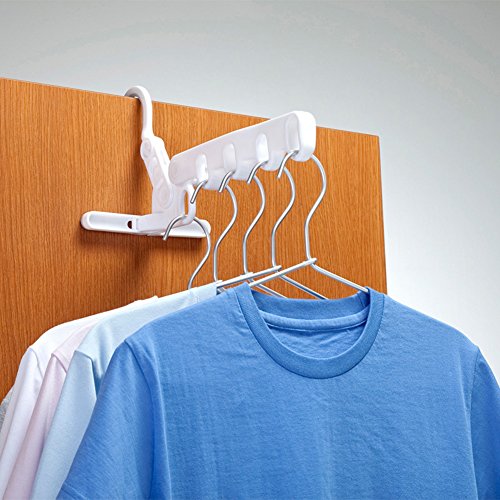 Arbor Home Plastic Over the Door Hanger 5 Hole Hooks Retractable