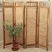 4 PANEL WOODEN WATER HYACINTH ROOM DIVIDER