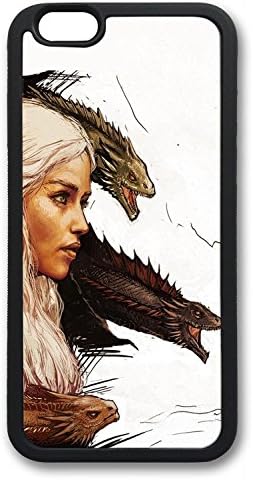 iPhone 6 Plus Case, iPhone 6 Plus Cases - Soft Flexible Black Rubber Case Bumper for iPhone 6 Plus Khalessi And Dragons Thin Fit Rubber Back Case Cover for iPhone 6 Plus 5.5 Inches