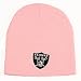 Oakland Raiders Uncuffed Embroidered Logo Winter Knit Beanie Hat - Pink