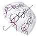 Retro Peace Sign Clear Umbrella
