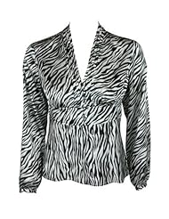 Rafaella Petites Ebony Black Holiday Jewel Zebra Print Silky Top 6P