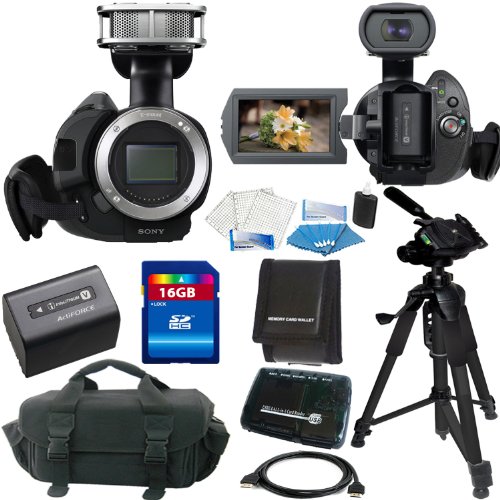 Sony NEX-VG20 Interchangeable Lens HD Handycam Camcorder (Body Only) + Original Sony NP-FV70 Rechargeable Camcorder Battery Pack (2060mAh, 8.4V) + 16GB Deluxe Accessory Kit
