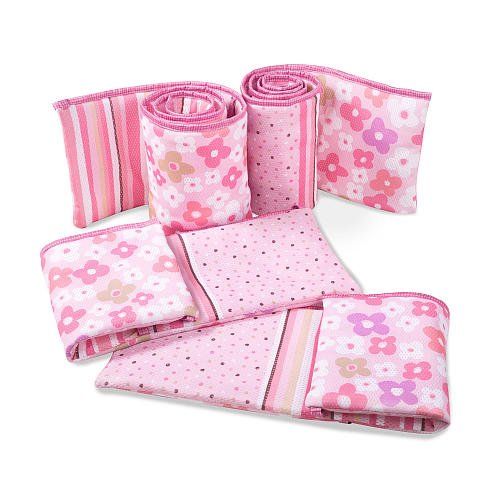 Summer Breathe Easy Baby Mesh Crib Bumper -Floral Pink