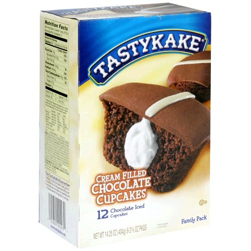 Tastykake Chocolate Cream Filled Iced Cupcakes, 14.25 Oz Family Pack (Pack of 3)