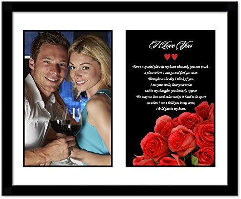 Romantic I Love You Gift for Husband, Wife, Boyfriend or Girlfriend in Red Rose Design for an Anniversary, Valentine's Day or Birthday - Add Photo