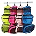 JAVOedge Pink Foldable Hanging Toiletry and Cosmetics Organizer with Zipper Pockets, Mesh Pouch + Bonus Drawstring Bag