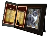 Four Feet in Heaven Poem Cat Memorial Keepsake Picture Frame and Pet Loss Sympathy Gift, Black with Foil Accent