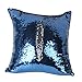 Tinksky DIY Two Tone Glitter Sequins Throw Pillow Cases and Covers Color Changing Scale Home Cushion Sofa Pillowcase (Blue)