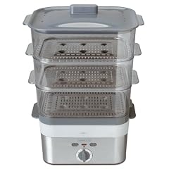 Kenwood FS 620 Elektrische Dampfgarer 2000 Watt / 60 Minuten Timer / 12 Liter / 3 Transparente K�rbe stapelbar mit Korbeinlagen
