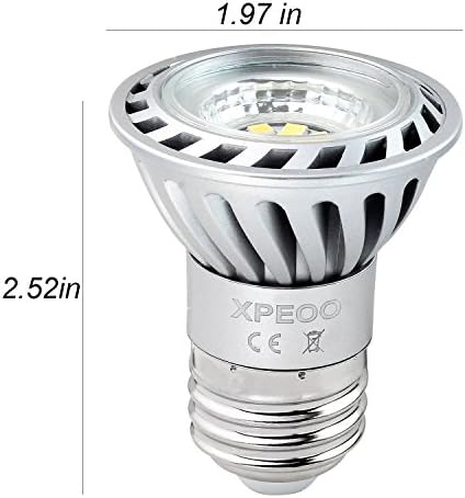 Xpeoo® Pack of 4 Units E27/E26 6w Super Bright LED Light Equivalent to 50w Halogen Bulb Spotlight Down Lamp Energy Saving Recessed Tracking Lamps Dimmable Cool White 4500k