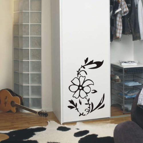 Imagen 2 de Etiqueta de la pared f62 flores muy bonitas con adornos elegantes 40x25 cm