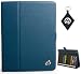New iPad (iPad 3, Third Generation Apple iPad) -Special Editi02on- Portfolio Case Cover With Built-in Typing and Cinema Mode Fold Stand and Credit Card Wallet Compartment Slots Fits 16GB 32GB 64GB Wi-Fi and Wi-Fi + 3G, Color: Indigo Blue + NuVur ™ Keychain (MIA3TTB1)