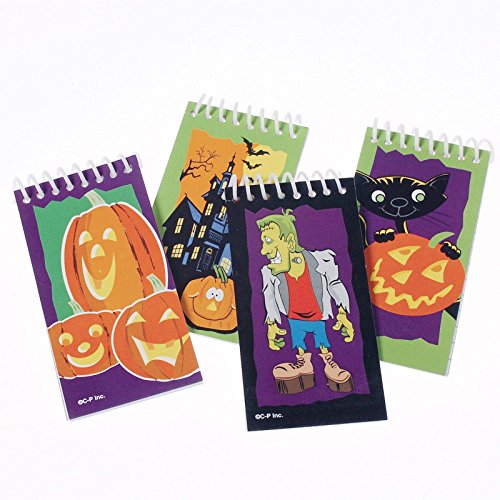 Dozen Assorted Halloween Theme Memo Spiral Mini Notepads