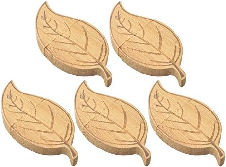 WINSTRONG® 5 Pack 2GB Wooden Leaf USB Flash Drive (Brown)