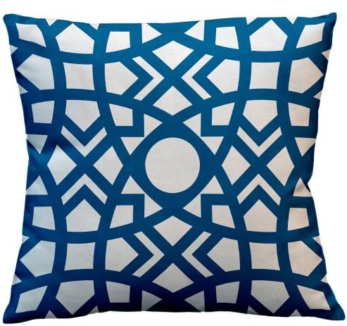 Jasmina-Ocean 18" x 18" Teal Geometric Moroccan Decorative Pillow cover