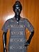 Gift Idea-tunic Cool gray Yoga Printed Cotton Kurti with Collar Neck Size L Free Shipping