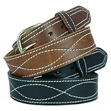 Mens Harness Leather Work Belt 1 1 2 w  Decorative figure 8 stitching. 