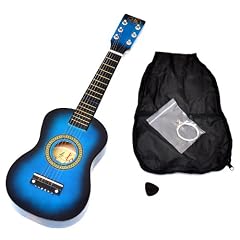 Kinder Gitarre Spielzeuggitarre aus Holz 59 cm in Blau ab 3 Jahre mit Tasche und Ersatzsaiten