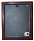 NHL Calgary Flames Cabinet Style Jersey Display, Mahogany