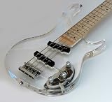 Galveston CLEAR solid body 4-Str Bass Guitar, NEW