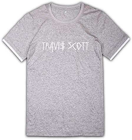 Shhdg Travis Scott Classic Man Mercerized Cotton T Shirts Light Grey M