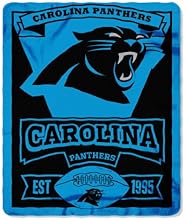 NFL Carolina Panthers Marque Printed Fleece Throw, Black, 50 x 60"
