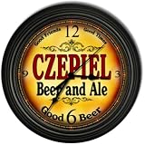 Czepiel 's Beer and Ale Black Cascading Pub Style Wall Clock