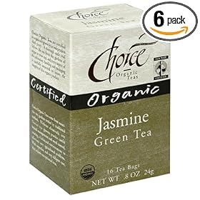 Choice Organic Jasmine Green Tea, 16-Count Box (Pack of 6)