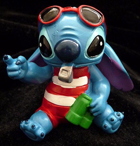 2.5" Tall STITCH lifeguard wearing sunglasses shades whistle binocular PVC figurine CUPCAKE CAKE TOPPER / TABLE DECORATION ~ Disney Party Favor in Lilo & Stitch Movie