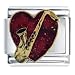 Heart Saxophone Musical Italian Charms Bracelet Link