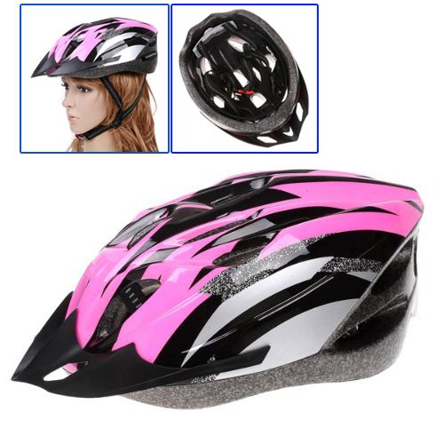 Dcolor Cycling Bicycle Adult Bike Handsome Carbon Helmet with Visor Pink Head Circumference 54-65cm/ Head-width Below 16cm