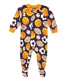 Carters Toddler Boys Blue Sports Fan Microfleece Footed Sleeper Pajamas 3T