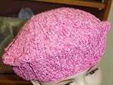 B305, Hand Crocheted Multipink Rayon Cotton Gimp Beret for Women, Teens and Children