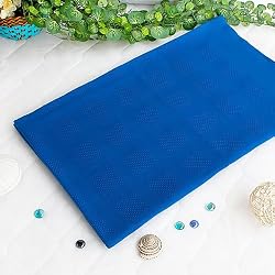 [Dark Blue] 100% Cotton Jacquard Weave Throw Blanket (50 by 59.8 inches)