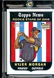 2008 Topps Heritage # 136 Nyjer Morgan (RC) (Rookie Card) / Pittsburgh Pirates / MLB Baseball Trading Card in a Protective Screw Down Display Case