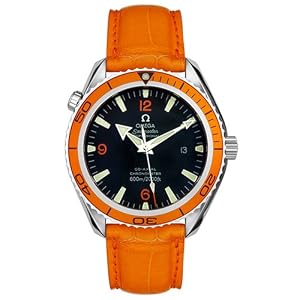 Omega Men's 2908.50.38 Seamaster Planet Ocean Automatic Chronometer Orange Leather Watch