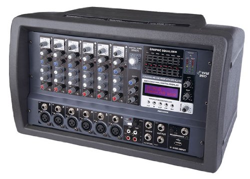 PYLE-PRO PMX408M - 6 Channel 600 Watts Powered Mixer w/MP3 & USB Input