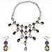 Valentines Gift for Her Silver Multi Gem Necklace Earrings (gnklcs374)
