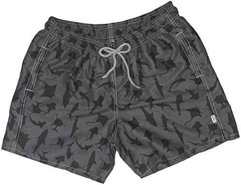 VIDRIC Mens Shark Attack Swim Shorts XL Grey
