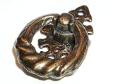 Tudor pull - Vertical backplate in German Bronze