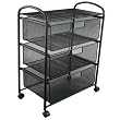 3-Drawer Rolling Mesh Cart