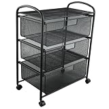 3-Drawer Rolling Mesh Cart