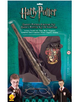 New Harry Potter Child's Costume Robe Wand Glasses Set