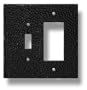 Solid Brass Combination Toggle & Paddle Wall Plate - Black